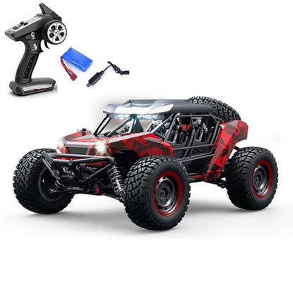 Scy 16106 1/16 Remote Control Off-Road Car AWD Rc Electric Desert Truck Light System Charging Protection Rc390 Motor 30A Esc Hobby Grade Model for Adult Hobby(Red) - color: Red