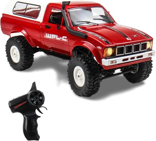 Losbenco RC Crawler 1/16 Scale RC Rock Crawler, WPL C24 All Terrain RC Car RTR 4x4 Off-Road Remote Control Trucks with LED Lights and Two Batteries for Kids and Adults