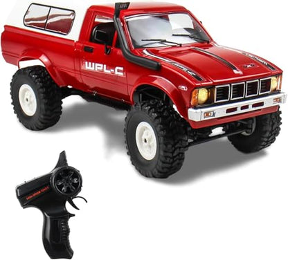 Losbenco RC Crawler 1/16 Scale RC Rock Crawler, WPL C24 All Terrain RC Car RTR 4x4 Off-Road Remote Control Trucks with LED Lights and Two Batteries for Kids and Adults