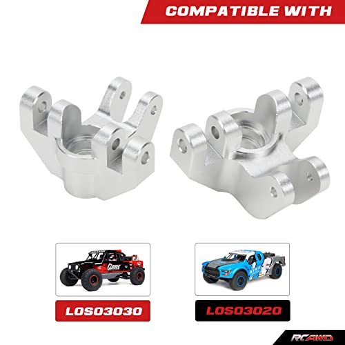 RCAWD Spindle Set Front Steering Blocks LOS244004 for Losi 1/8 LMT Upgrade Parts Silver - color: Silver