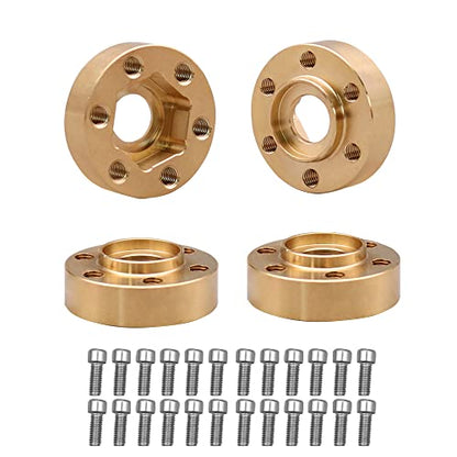 4Pcs Brass Weights 1.9 2.2 Inches Beadlock Wheels 12mm Hex Wheel Hub Widen Adapters for SCX10 TRX4 1/10 RC Crawler Upgrades (Gold, 6mm) - color: Gold, size: 6mm
