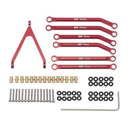 DKKY CNC Aluminum High Clearance for 1/24 RC Crawler Axial SCX24 AXI00001 C10 AXI00002 Jeep JLU Ford Bronco AXI00006 Upgrades (Red) - color: Red