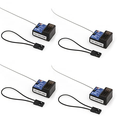 Flysky FS-BS6 6 Channels Receiver with Gyro Stabilization System | For Flysky FS-GT5 Remote Controller Radio AFHDS2A System Transmitter RC Car (4pcs fs-bs6 Receiver) - style: 4pcs fs-bs6 Receiver