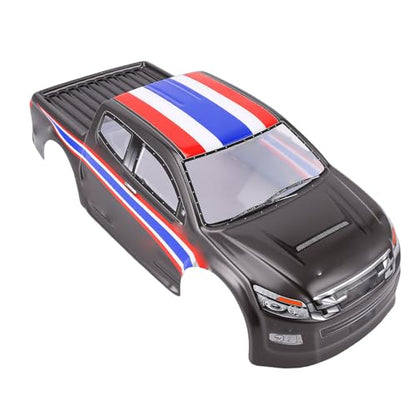 1/10 Scale RC Car Body Cover, Painted Polycarbonate Truck Bodies, Flag Pattern RC Cover for 26cm Wheelbase, Ideal for Cars & Trucks (Black) - color: Black
