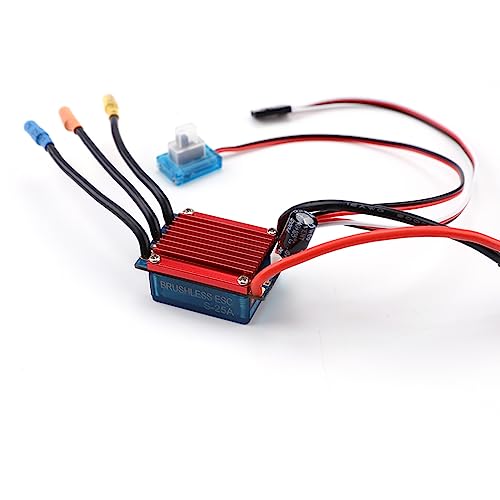 HUIOP 25A Brushless ESC, 25A Brushless ESC Electric Speed Control Waterproof for 1/14 1/16 Car Off Road Truck