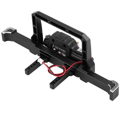 RC Car Front Bumper with Winch, Heavy Duty Aluminum Alloy Upgrade Part for Axial SCX10 II Crawler Accessories