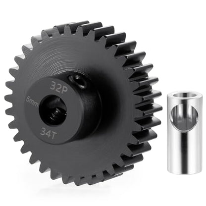 Steel 32P 5mm Pinion Gear 34T Motor Gears for 1/10 1/8 RC Car Parts - size: 34T