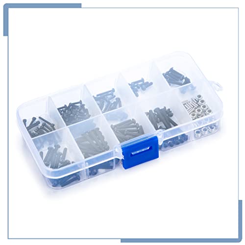 206Pcs RC Screws Kit Pins M2.5 Nuts Screw Assortment Set | For TRX4M Upgrades 1/18 Scale, RC Crawler Car, Accessories