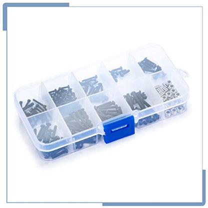 206Pcs RC Screws Kit Pins M2.5 Nuts Screw Assortment Set | For TRX4M Upgrades 1/18 Scale, RC Crawler Car, Accessories