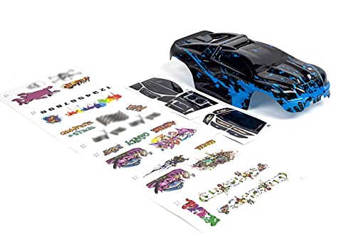 SummitLink Custom Body Muddy Blue Over Black Style Compatible for e-Revo Mini 1/16 Scale RC Car or Truck (Truck not Included) ERMN-BB-01
