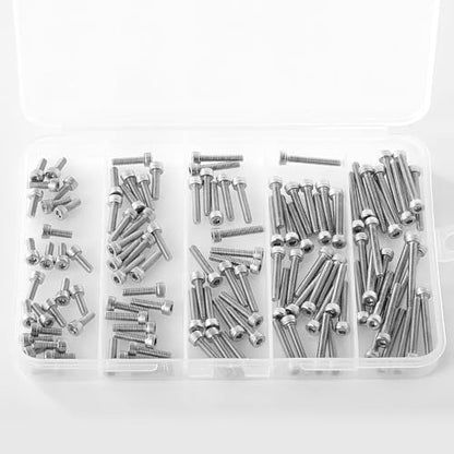 M3 x 8mm 12mm 16mm 20mm 25mm Hex Socket Head Cap Screws Bolts, 304 Stainless Steel, Metric Machine Fully Threaded, Bright Finish, Allen Hex Drive, Assortment Kit 125PCS - size: M3 x 8/12/16/20/25mm (125PCS)