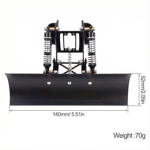 RC Snow Plow for TRX4M & SCX24, Adjustable Aluminum 1/18 1/24 RC Crawler Plow, Servo Operated Snow & Sand Shovel Upgrade, CNC Metal RC Plow Truck Accessory (Black) - color: Black