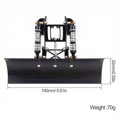 RC Snow Plow for TRX4M & SCX24, Adjustable Aluminum 1/18 1/24 RC Crawler Plow, Servo Operated Snow & Sand Shovel Upgrade, CNC Metal RC Plow Truck Accessory (Black) - color: Black