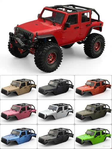 1/10 RC Jeep Wrangler Convertible Hard Shell Kit, for 1/10 RC Crawler TRX4 Axial SCX10 90046 90027 313 Wheelbase Shell Modification Accessories (White) - color: White