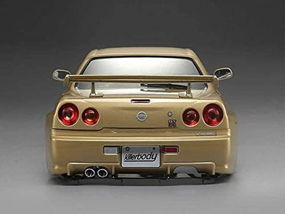 Killerbody 1/10 RC Painted Skyline GTR BNR34 195mm Touring Drift Car Body (Champagne-Gold) - color: Champagne-gold