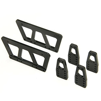 Alloy Chassis Lift Plate Set Kit for 1/10 RC Axial SCX10 Model Car Part (Black) - color: Black