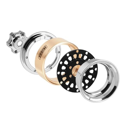 INJORA ModuWheel 1.0" Aluminum Wheel Offset -4.4mm for 1/18 1/24 RC (Black) - color: Black