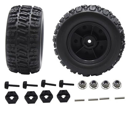 Blomiky 12mm Hex-Hole 3.6 * 1.65 Inch Wheel Tire and Hex Pin Locknuts Accessories Suitable for 1/14 1/16 Hyper Go 14210 14211 H14BM H16BM RC Trucks / 14210 Tire and Locknut