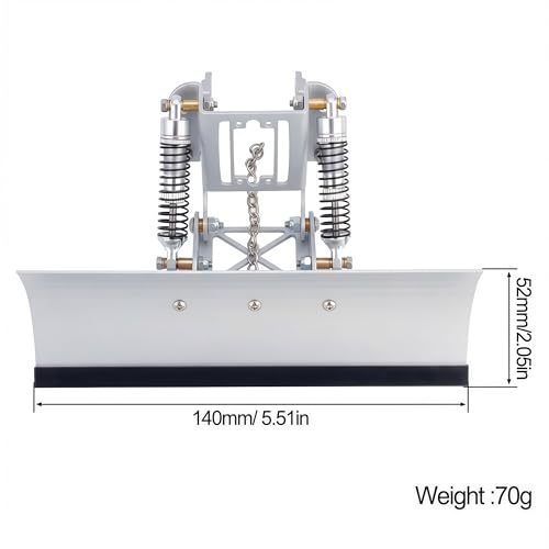 RC Snow Plow for TRX4M & SCX24, Adjustable Aluminum 1/18 1/24 RC Crawler Plow, Servo Operated Snow & Sand Shovel Upgrade, CNC Metal RC Plow Truck Accessory (Silver) - color: Silver