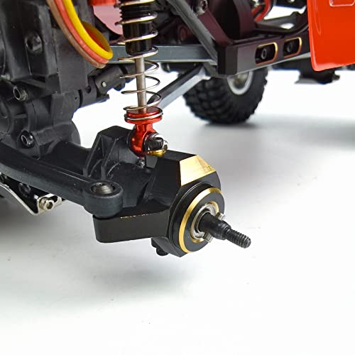 MORLORDY 2Pcs RC Brass Front Steering Knuckles for 1/24 RC Crawler Car SCX24 Upgrades Accessories, Black