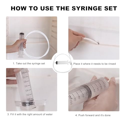 3PCS Auto Sunroof Drain Cleaning Tool, 118in Flexible Tube Cleaner with Wire Brush Syringe Hose, Universal Slim Dredging Tools for Windshield Wiper Drain Hole Air Tube Hoses