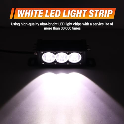 AUXTINGS 2 Pieces 6 inch Single Row White LED Light Bar 30W Off Road Light Bar Spot Beam LED Work Light Truck UTV 4x4 Cars SUVs ATVs Boats Fog Driving Light with Wiring Harness kit - size: 6 inch white