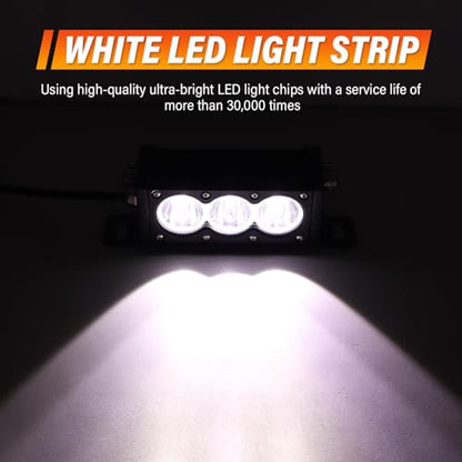 AUXTINGS 2 Pieces 6 inch Single Row White LED Light Bar 30W Off Road Light Bar Spot Beam LED Work Light Truck UTV 4x4 Cars SUVs ATVs Boats Fog Driving Light with Wiring Harness kit - size: 6 inch white