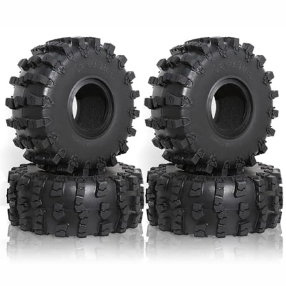 4PCS 2.2" RC Rubber Tires 150mm Crawler Tire with Foam Inserts Compatibale for 1/10 RC Crawler Axial SCX10 RR10 90053 AX10 Wraith 90056 90045