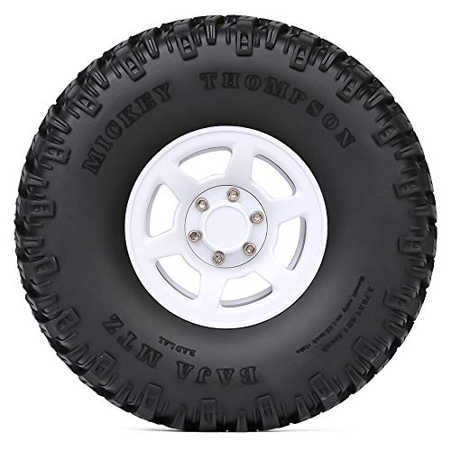 4PCS 1.55inch RC Tires Plastic Beadlock Rims RC Wheel Set Compatible with 1:10 RC Crawler Axial AX90069 D90 TF2 Tamiya CC01 LC70 MST JIMNY (White) - color: 95mm-white