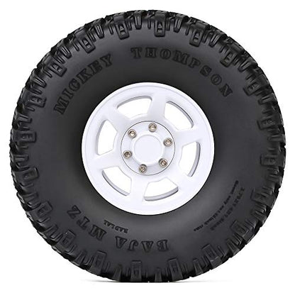 4PCS 1.55inch RC Tires Plastic Beadlock Rims RC Wheel Set Compatible with 1:10 RC Crawler Axial AX90069 D90 TF2 Tamiya CC01 LC70 MST JIMNY (White) - color: 95mm-white