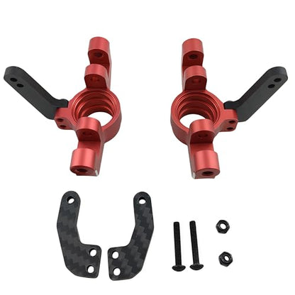 Front Steering Knuckles Caster Blocks for ARRMA Mojave Kraton 4S (Red) | Aluminum,1/8,1/10,Outcast,BLX,ARA330792,Front Hubs,CNC Machined,High Strength,Precision Fit,Wear Resistant,RC Upgrade - color: Red
