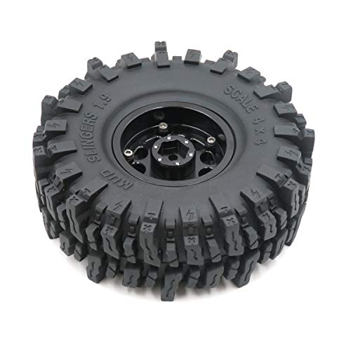 1.9 Beadlock wheels and tires 120mm Tall Soft Sticky 1.9 Mud Slingers T8 Tires & Aluminum Rims For RC 1/10 Crawler TRX4 SCX10 Gen8 Upgardes,HS700571