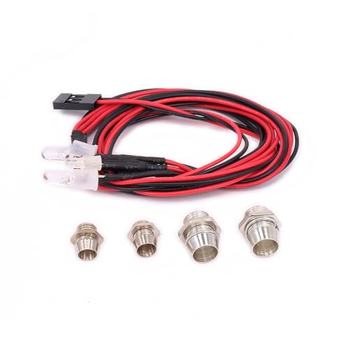 4 LED RC Car Light Kit, White Headlight Red Taillight for 1/12 1/10 1/8 RC Models Car Truck Lighting - color: 4 LED Red, White