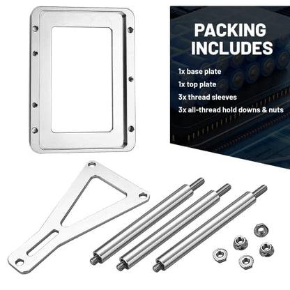 Universal Battery Tray Hold Down Trunk,Battery Relocation Box Billet Aluminum 551181 For Optima Race Racing Mount Red Yellow Blue Top 34M D34M 34 34R 34/78 D34 D34/78 - color: Sliver