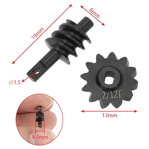 MEUS Racing SCX24 2-12T Overdrive Differential Gear Helical Diff Gears Set for Axial SCX24 Deadbolt C10 JLU Gladiator Bronco 1/24 RC Crawler Car Upgrade Parts, 2 Sets - size: 2-12T