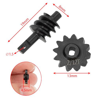 MEUS Racing SCX24 2-12T Overdrive Differential Gear Helical Diff Gears Set for Axial SCX24 Deadbolt C10 JLU Gladiator Bronco 1/24 RC Crawler Car Upgrade Parts, 2 Sets - size: 2-12T