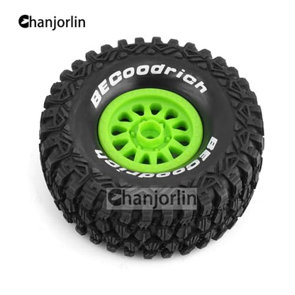 1/7 RC Short Course Truck Tires with Foam Insert and Wheels 17mm Hex OD 135mm 1/8 All Terrain Off Road Tyres for 1:7 RC Buggy Monster Truck Car TRAXXAS UDR 85086-4 4PCS (Green) - color: Green