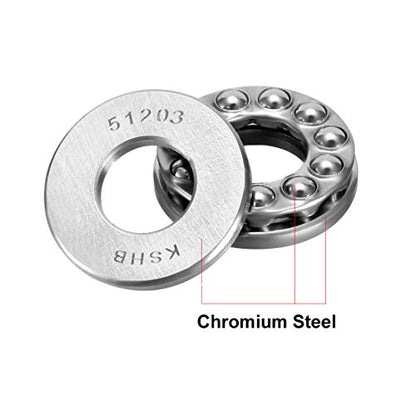 uxcell 51203 Thrust Ball Bearings 17mm x 35mm x 12mm Chrome Steel ABEC3 Single Row Roller 2pcs - size: 17mmx35mmx12mm