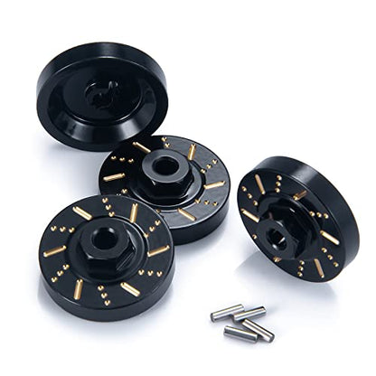 RC-Hub 4Pcs Black Wheel Weights Hex Adapter Brass Wheel Hub Extended for 1/24 Axial SCX24 AXI90081 AXI00001 AXI00002 AXI00005 AXI00006 RC Crawler Car - color: Adapter Weight