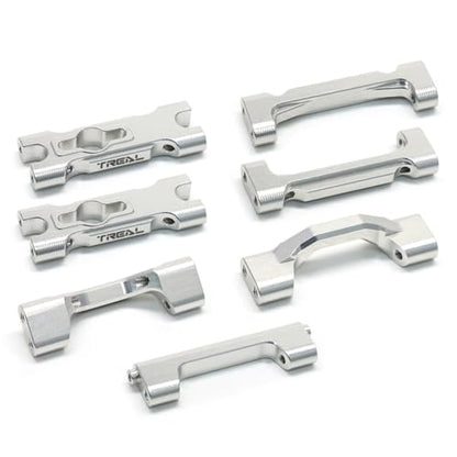 TREAL Aluminum 7075 Chassis Cross Brace Set (7pcs) for 1/18 Mini LMT Monster Truck(Silver) - color: Silver