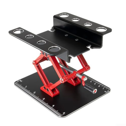 Adjustable RC Car Work Stand for 1/8 to 1/24 Scale Models - Aluminum Alloy Repair Station with Height Lift Platform(black) - color: Black