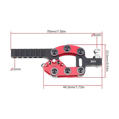 DJX 1/10 RC Trailer Hitch Adjustable Tow Hook Hitch Receiver for Axial 90046 SCX10 TRX4 Redcat Gen7 Gen8 Etc 1/10 RC Crawler Car Upgrade Accessories (Red) - color: Red