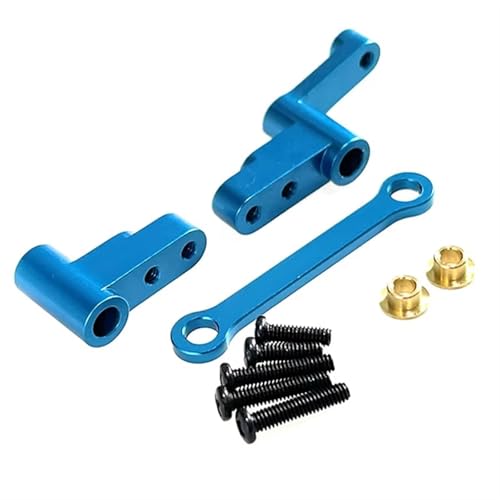 RC Car Accessories Compatible with MJX 14301 14302 1/14 RC Car Upgraded Parts Accessories Steering Assembly Steering Arm Set(Blue) - color: Blue
