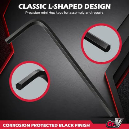SEDY 7-Piece Mini Hex Key Metric Set, L Shape Allen Wrench, 0.7mm, 0.9mm, 1.27mm, 1.5mm, 2mm, 2.5mm, 3mm, Cr-V - style: 7-Piece Mini Metric Hex Key Set