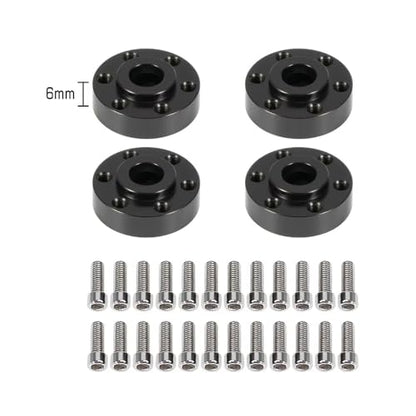 4pcs Brass Weights Wheel Hex Hub Widen Adapter for 1/10 RC Crawler 1.9 2.2 Wheels Rims SCX10 TRX4 Black (6mm) - size: 6mm