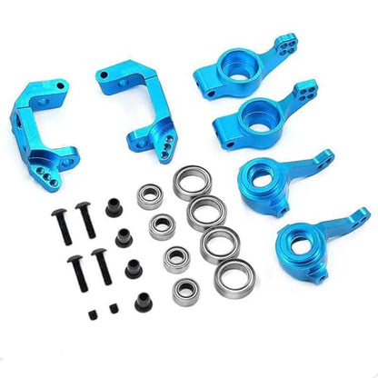 Aluminum RC Steering Knuckle Hub Upgrade Parts Kits 102210 102010 102011 102212 102012 Part Compatible with HSP Redcat Racing Lightning Volcano EPX Monster 1/10 RC Model Car Truck (Blue) - color: Blue