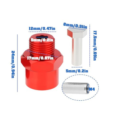 1 Set 12mm to 17mm Wheel Hex Hub Adapter Extension Conversion for 1/10 RC Car Upgrade Parts Red - color: Red