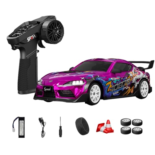 1:24 Scale RC Drift Car with Gyro Stability, 2.4GHz 4WD Proportional Control High-Speed Drift Racing Car with LED Lights & Dual-Mode Tire Switch (Racing & Drift) for Adults (S1 Xing Shi/D24-01) - color: S1 Xing Shi, size: D24-01