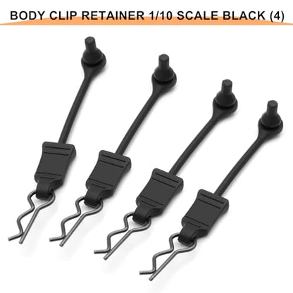 OGRC RC Car Body Clips and Pull Tabs Retainer for Arrma 1/10 1/8 RC Truck | 4pcs, 69mm/2.72", Aluminum, Rubber, for Senton/Granite/Big Rock/KRATON 1/8 Typhon/Infraction and Series, #3445