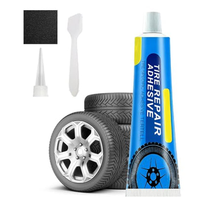Weather Resistant Waterproof Flexible Tire Repair Adhesive, Car Tire Sidewall Repair Glue Multi-Functional Repair Adhesive Kit Portable Black Rubber Cement Tires Sealant for Car, Motorcycle, Bike (1)